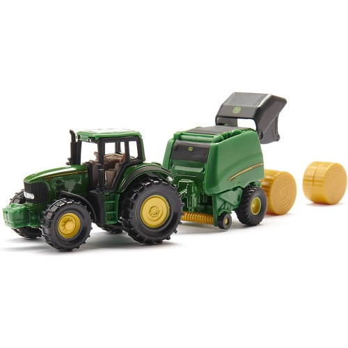 Traktor John Deere z prasą model metalowy SIKU S1665